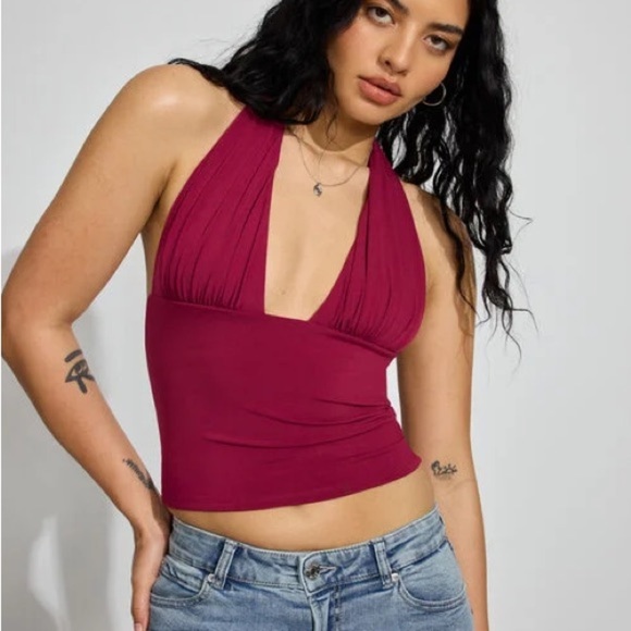 Garage • NWT Halter Neck Top - Burgundy - Picture 1 of 2
